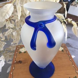 Frosted glass vase